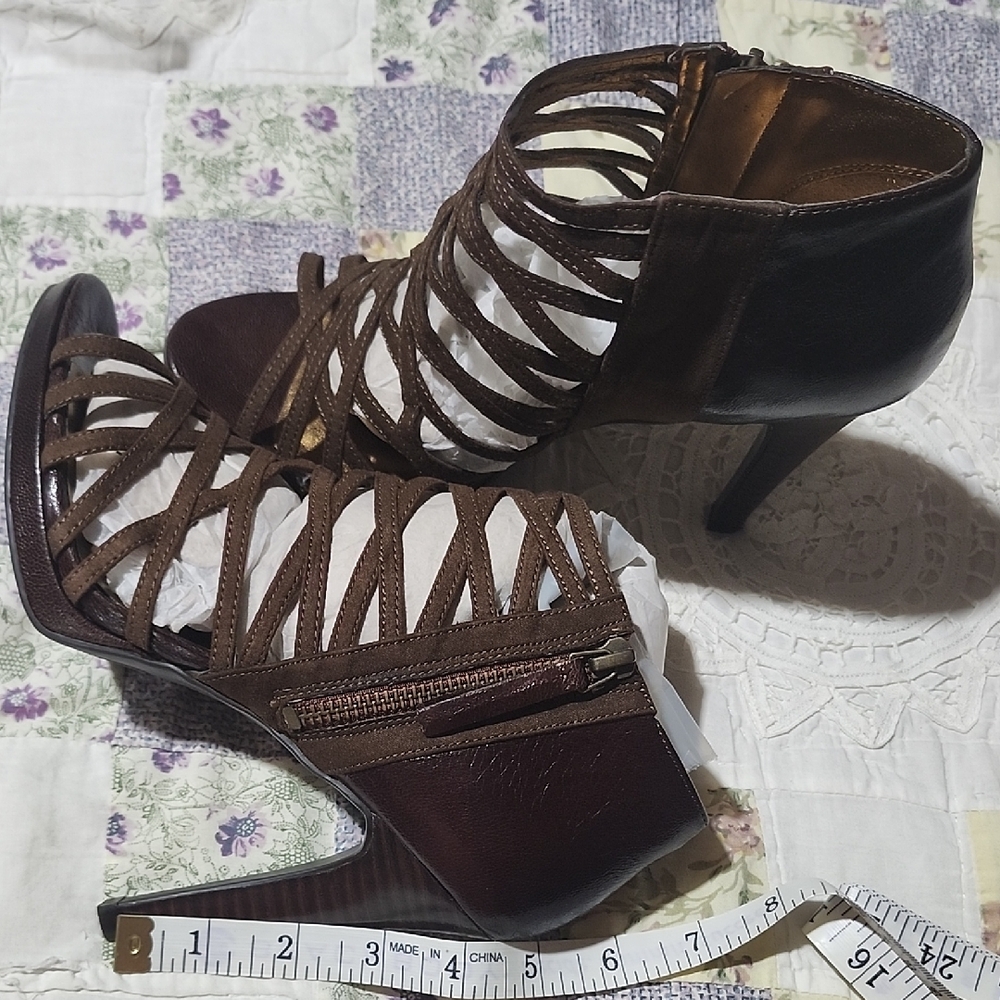 Nine West Brown Strappy Heeled Sandals